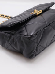 CHANEL 19 Quilted Lambskin Flap Bag 30 - Black with Gold Hardware [Series 28]