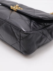 CHANEL 19 Quilted Lambskin Flap Bag 30 - Black with Gold Hardware [Series 28]