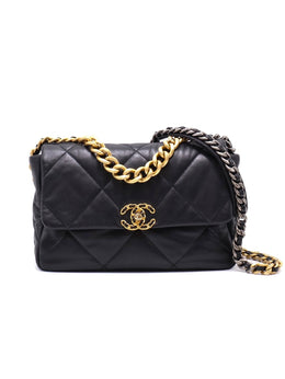 CHANEL 19 Quilted Lambskin Flap Bag 30 - Black with Gold Hardware [Series 28]