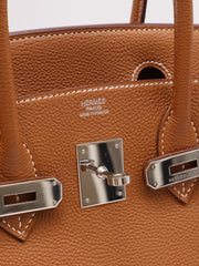 HERMES Birkin 30 - Gold with Palladium Hardware [🄹]