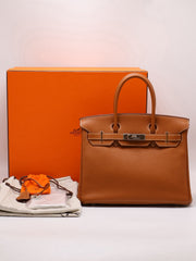 HERMES Birkin 30 - Gold with Palladium Hardware [🄹]