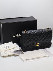 CHANEL Classic Flap Jumbo 30 - Black with Gold Hardware [Series 18]