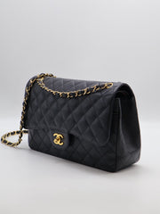 CHANEL Classic Flap Jumbo 30 - Black with Gold Hardware [Series 18]