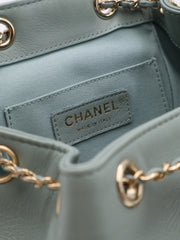 CHANEL Duma Calfskin Backpack Small - Light Green with Gold Hardware