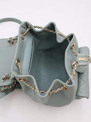 CHANEL Duma Calfskin Backpack Small - Light Green with Gold Hardware