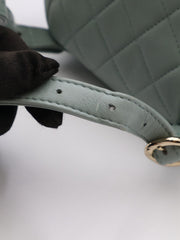 CHANEL Duma Calfskin Backpack Small - Light Green with Gold Hardware