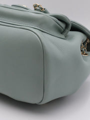 CHANEL Duma Calfskin Backpack Small - Light Green with Gold Hardware