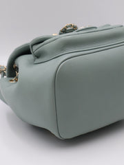CHANEL Duma Calfskin Backpack Small - Light Green with Gold Hardware