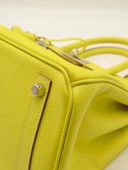 HERMES Birkin 30 - Lime with Palladium Hardware [🄽]