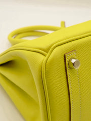 HERMES Birkin 30 - Lime with Palladium Hardware [🄽]