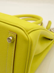 HERMES Birkin 30 - Lime with Palladium Hardware [🄽]