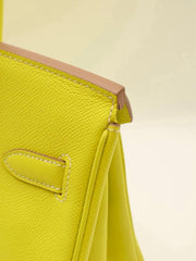 HERMES Birkin 30 - Lime with Palladium Hardware [🄽]
