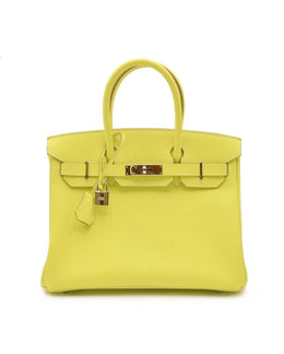 HERMES Birkin 30 - Lime with Palladium Hardware [🄽]
