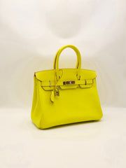 HERMES Birkin 30 - Lime with Palladium Hardware [🄽]