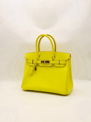 HERMES Birkin 30 - Lime with Palladium Hardware [🄽]