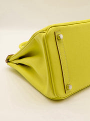 HERMES Birkin 30 - Lime with Palladium Hardware [🄽]