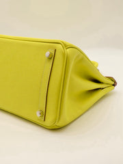 HERMES Birkin 30 - Lime with Palladium Hardware [🄽]