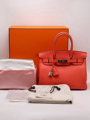 HERMES Birkin 30 - Rose Texas with Palladium Hardware [🅁]