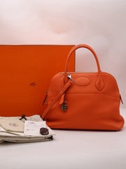 HERMES Bolide 31 - Orange with Palladium Hardware [T]