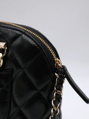 CHANEL 24B Shiny Lambskin Shell Bag - Black with Gold Hardware