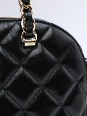 CHANEL 24B Shiny Lambskin Shell Bag - Black with Gold Hardware