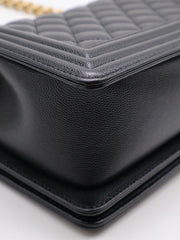 CHANEL Boy Flap Bag 25 Grained Calfskin - Black with Gold Hardware
