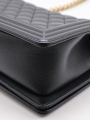 CHANEL Boy Flap Bag 25 Grained Calfskin - Black with Gold Hardware