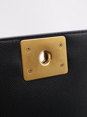 CHANEL Boy Flap Bag 25 Grained Calfskin - Black with Gold Hardware