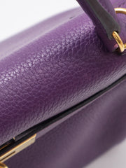 HERMES Kelly 32 - Ultraviolet with Gold Hardware [🄿]