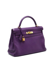 HERMES Kelly 32 - Ultraviolet with Gold Hardware [🄿]