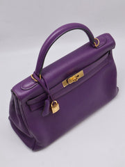 HERMES Kelly 32 - Ultraviolet with Gold Hardware [🄿]