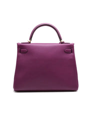 HERMES Kelly 32 - Anemone with Gold Hardware
