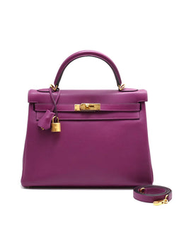 HERMES Kelly 32 - Anemone with Gold Hardware