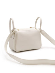 HERMES Mini Lindy - New White with Gold Hardware
