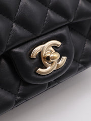 CHANEL Classic Square Mini Flap Bag 17 - Black with Gold Hardware [Series 23]