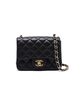 CHANEL Classic Square Mini Flap Bag 17 - Black with Gold Hardware [Series 23]