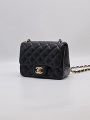 CHANEL Classic Square Mini Flap Bag 17 - Black with Gold Hardware [Series 23]