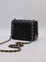 CHANEL Classic Square Mini Flap Bag 17 - Black with Gold Hardware [Series 23]
