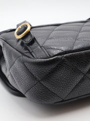 CHANEL 25A Grained Calfskin Backpack - Black with Gold Hardware