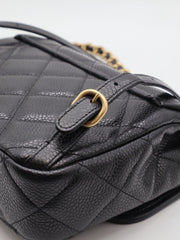 CHANEL 25A Grained Calfskin Backpack - Black with Gold Hardware