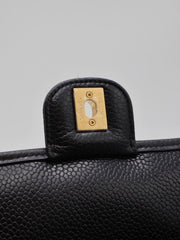 CHANEL 25A Grained Calfskin Backpack - Black with Gold Hardware