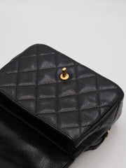 CHANEL 25A Grained Calfskin Backpack - Black with Gold Hardware