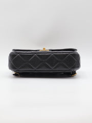CHANEL 25A Grained Calfskin Backpack - Black with Gold Hardware