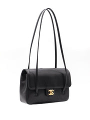 CHANEL 26P Preppy Coco Grained Calfskin Shoulder Bag Small - Black / Gold