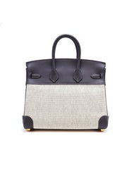 HERMES Birkin 25 - Canvas / Ardoise with Gold Hardware