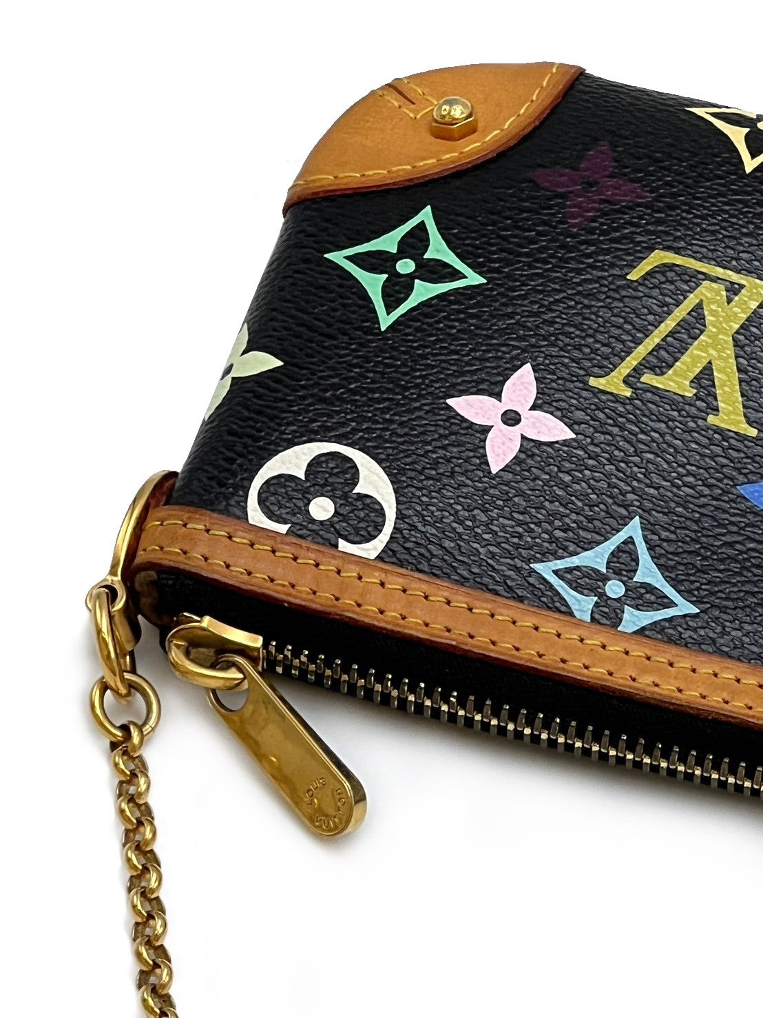 【二手商品】LOUIS VUITTON x 村上隆聯名黑三彩單肩鏈包