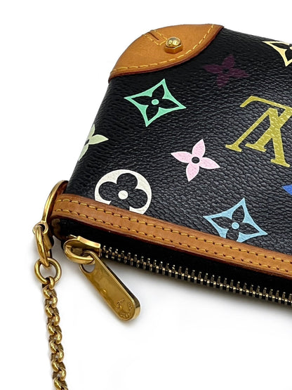 【二手商品】LOUIS VUITTON x 村上隆聯名黑三彩單肩鏈包