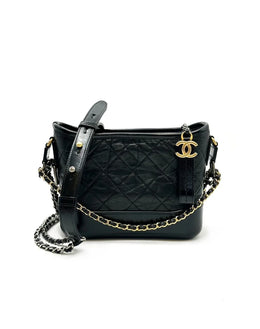 CHANEL Gabrielle Hobo Bag Small - Black [Series number 30]