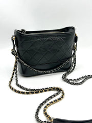 CHANEL Gabrielle Hobo Bag Small - Black [Series number 30]