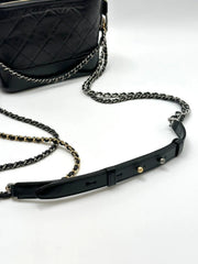 CHANEL Gabrielle Hobo Bag Small - Black [Series number 30]